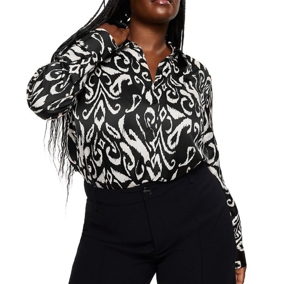 🖤Mango Paisley Print Satin Blouse, NWT 8 - Picture 1 of 7